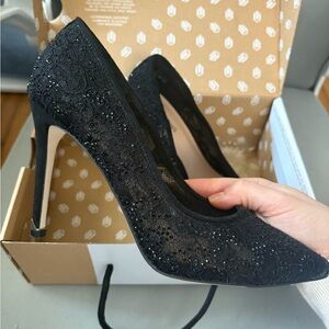 Call It Spring Black Lace Heels